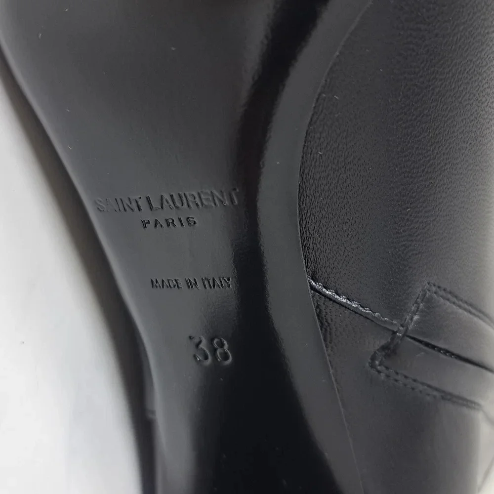 NWT Saint Laurent Paris LouLou 70 Zip Booties Ankle Boots Black Leather 38EU 8US - Picture 16 of 16